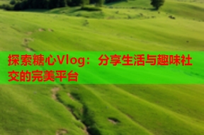 探索糖心Vlog：分享生活与趣味社交的完美平台